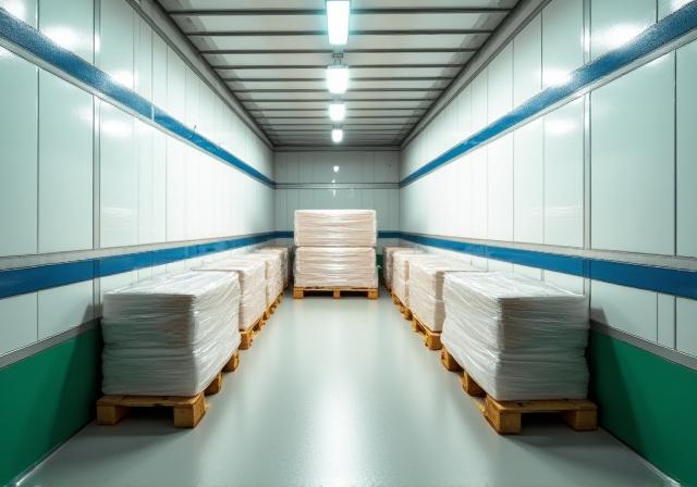 Properly secured palletized goods inside a Roussel trailer